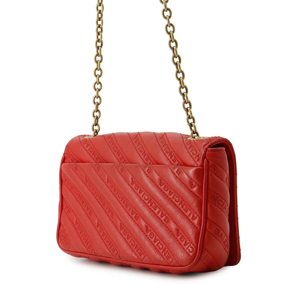 Balenciaga Shoulder Chain Leather Bag Black